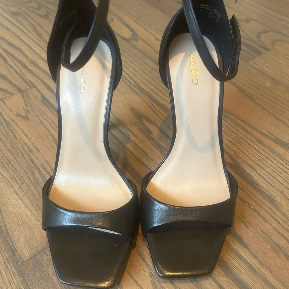 Aldo Black Heeled Slingback Shoes